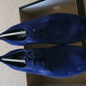 Salivtore Ferragamo blue suede shoes